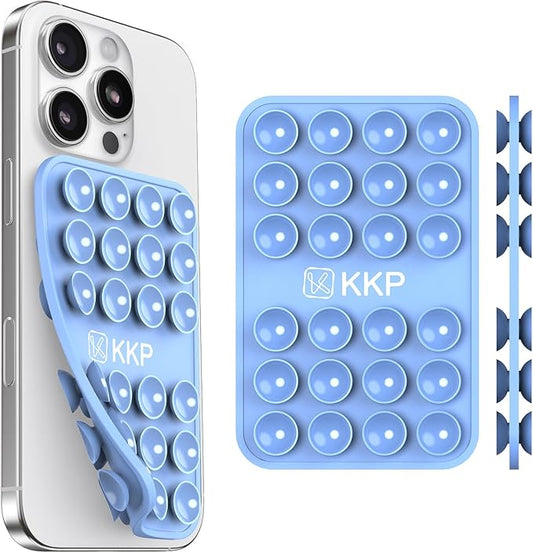 KKP Classic MAX - Silicone Suction Phone Case Adhesive Mount - Hands-Free, Strong Grip Holder for Selfies and Videos - iPhone and Android Compatible - 2.6″ x 3.9″