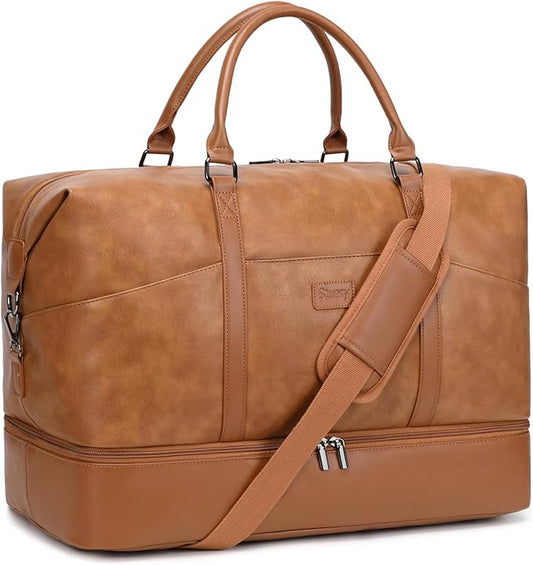 Weekender Bag, Large Travel Duffel Bag for Women, Carry on Overnight Bag with Shoe Compartment and Toiletry Bags