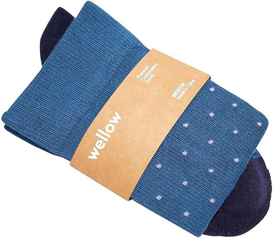 Wellow Premium Socks (Compression Socks - Regular) for Men & Women, Made with Viscose from Bamboo, Knee High, 18-25 mmHg