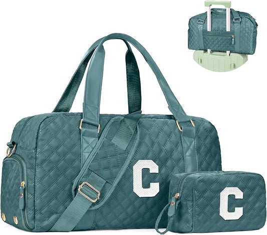 Elilier Personalized Duffle Bag Women Girls Gift: Letter Carry on bags, Dance Cheer bag Sports for Girl, Kid Gymnastics Bags, Birthday Gifts for Women Girls Kids Teens Mom Teacher