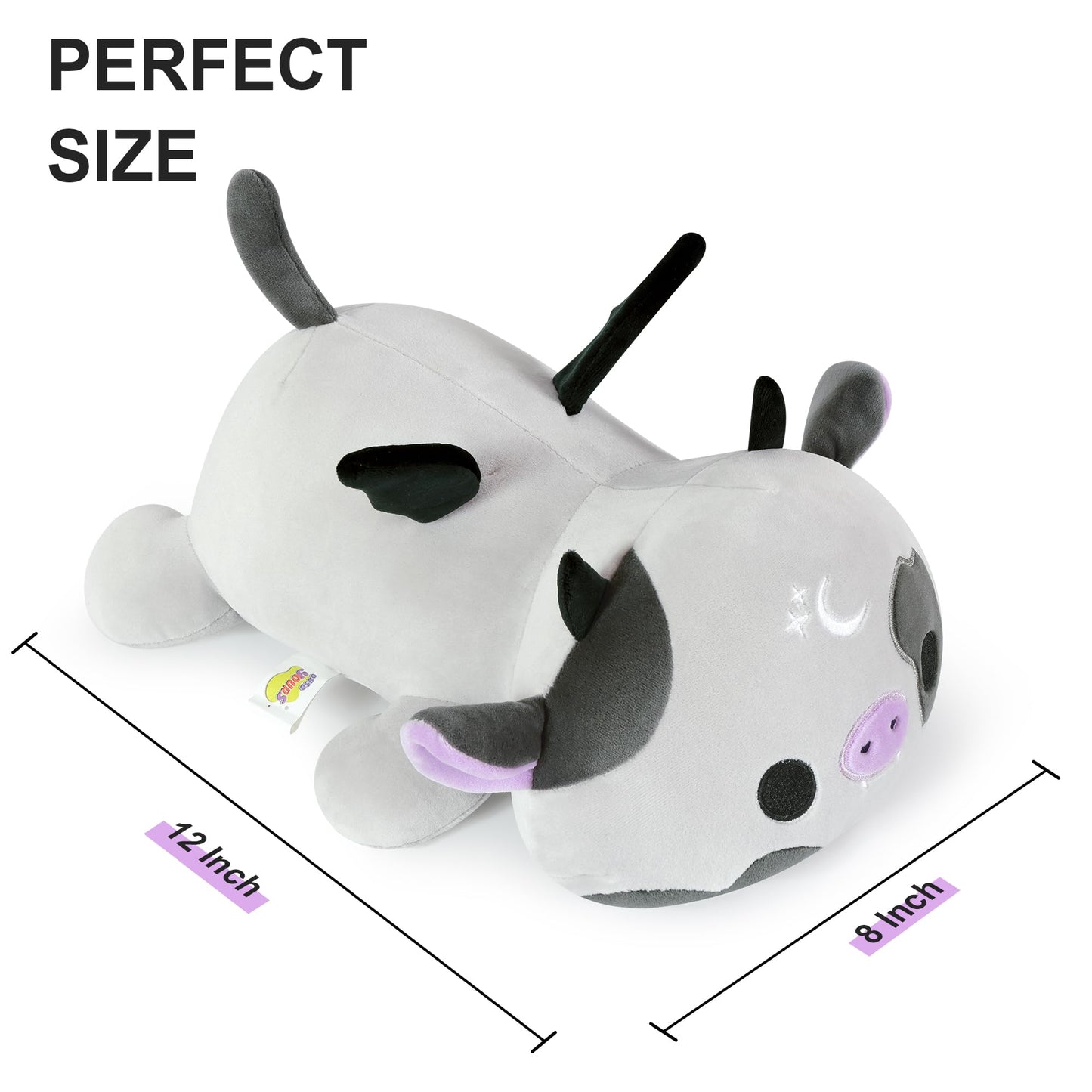 Onsoyours Original Cute Bat Cow Plushie, Soft Stuffed Cow Squishy Plush Animal Toy Cow with Wings Bat Pillow for Kids (Bat Cow, 12")