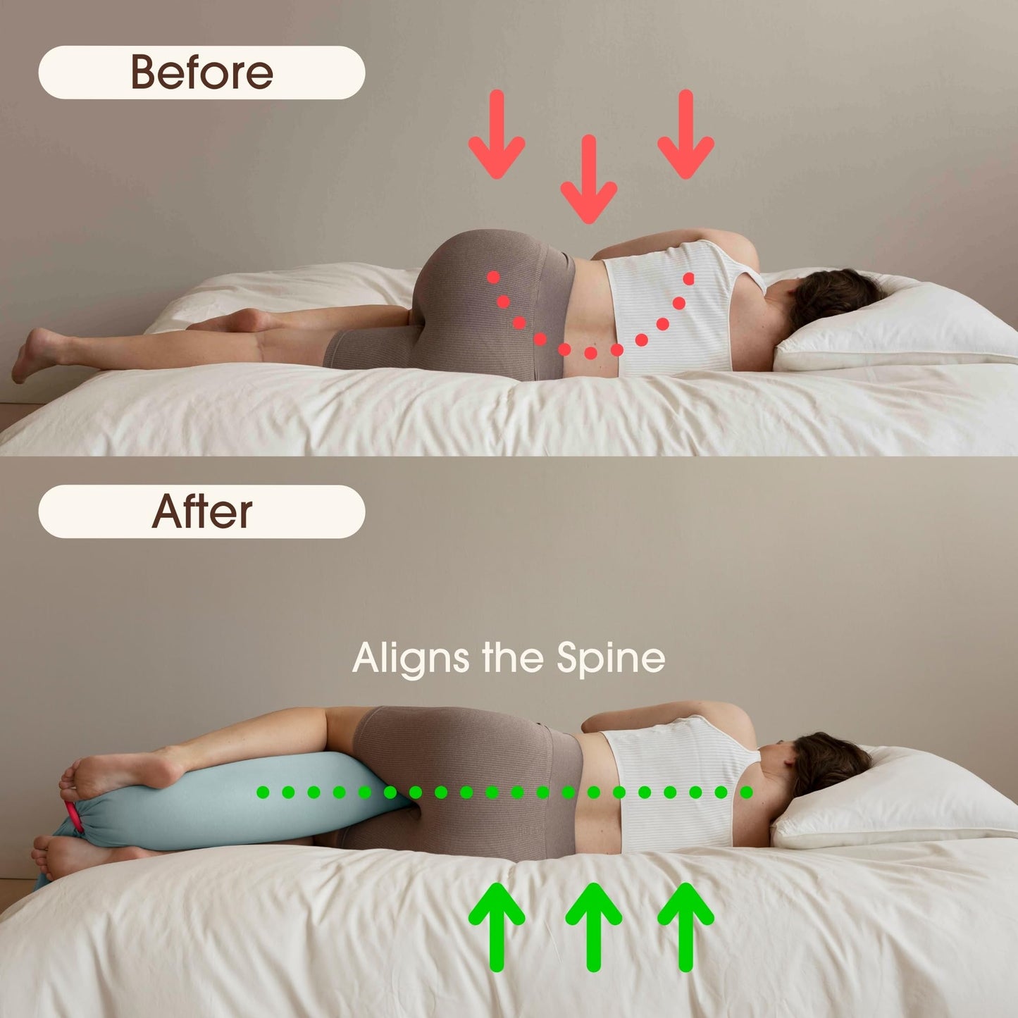 bbhugme Adjustable Pregnancy Pillow with Eucalyptus Cover & Extra Stone Cover - Full Body Support for Side Sleeping During Pregnancy