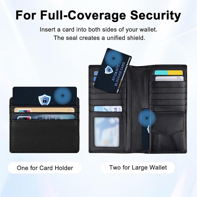 Vancle 6 Pack RFID Blocking Card, NFC-Blocking Credit Card Protector, Anti-Theft Protector for ID ATM Guard Debit Cards, Entire Wallet & Purse Protector
