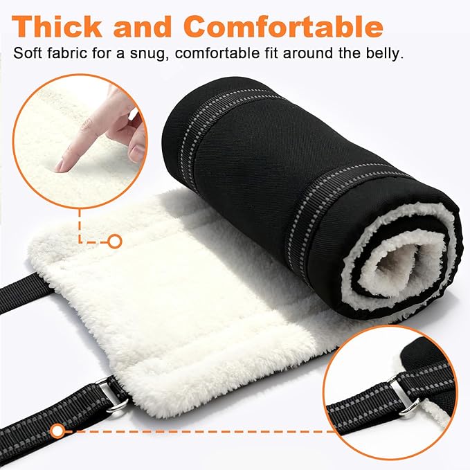 COODEO Adjustable Comfortable Dog Sling with Handle Hind Leg Support Soft Lift Support and Rehab Harness for Weak Rear Legs,Helps Senior, Injured, Disabled and After ACL Surgery Dogs Large (Black, L)