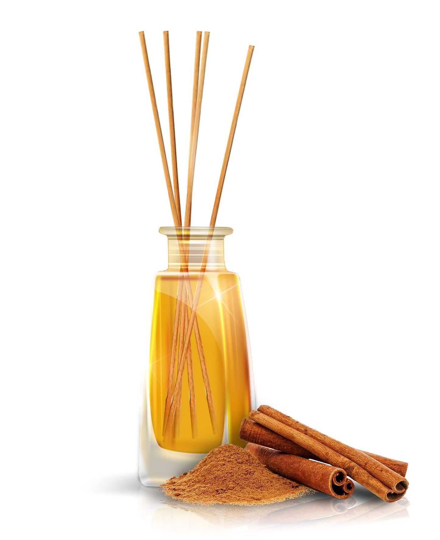 Reed Diffuser Cinnamon 3.4 Fl Oz(100ml) - Room Diffuser with Cinnamon Essential Oil - Home Fragrance - Aromatherapy Air Freshener - Oil Diffuser - Scented - Cinnamon Aroma
