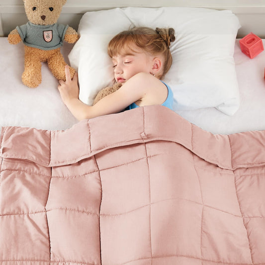 yescool Pink Weighted Blanket 5 Pounds Cooling Weighted Lap Blanket, Heavy Blanket for Sleeping, Weighted Throw Blanket Gifts for 40-60lbs, 36"x48"