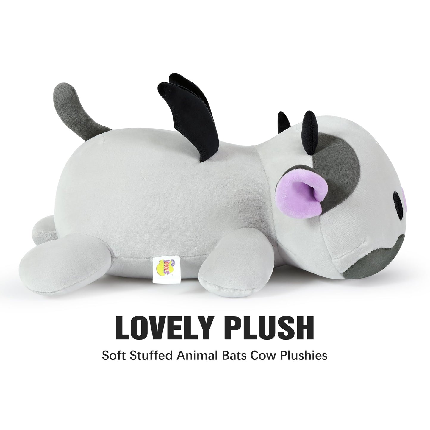 Onsoyours Original Cute Bat Cow Plushie, Soft Stuffed Cow Squishy Plush Animal Toy Cow with Wings Bat Pillow for Kids (Bat Cow, 12")