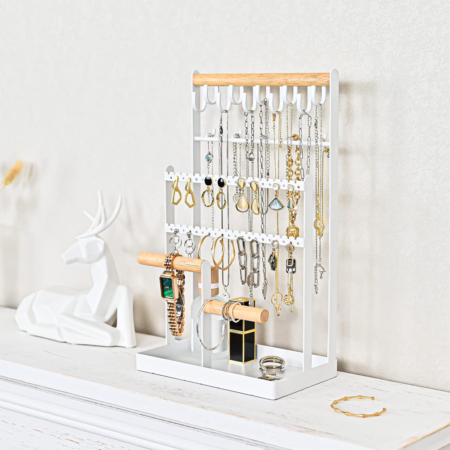 ProCase Jewelry Organizer Stand Bundle with Travel Jewelry Box