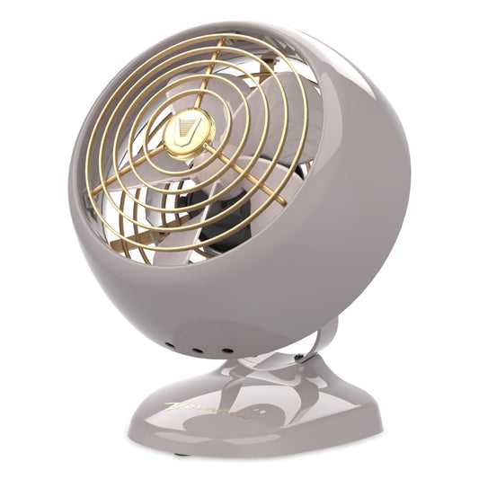 Vornado VFAN™ Mini Classic Vintage Metal Desk Fan, 2-Speed, Adjustable Tilt, Personal Air Circulator for Bedroom, Office, Dorm Room, Portable Quiet, Driftwood