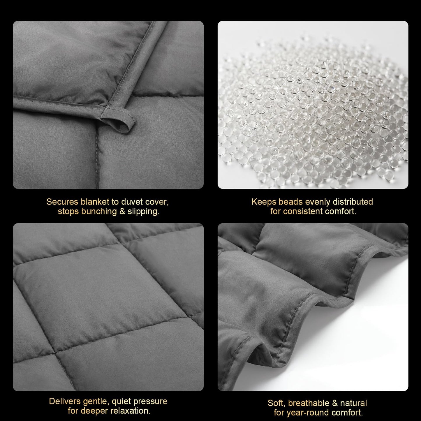 Twin Size Weighted Blanket for Adults - 10lbs 48” x 72” Cooling Heavy Blankets for All-Seasons Sleeping, Soft & Breathable with Premium Glass Beads, Machine Washable