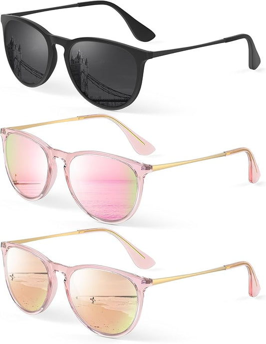KALIYADI Sunglasses Womens Polarized Womens-Sunglasses: Trendy Sun Glasses with UV400 Retro Style for Party Beach Shopping
