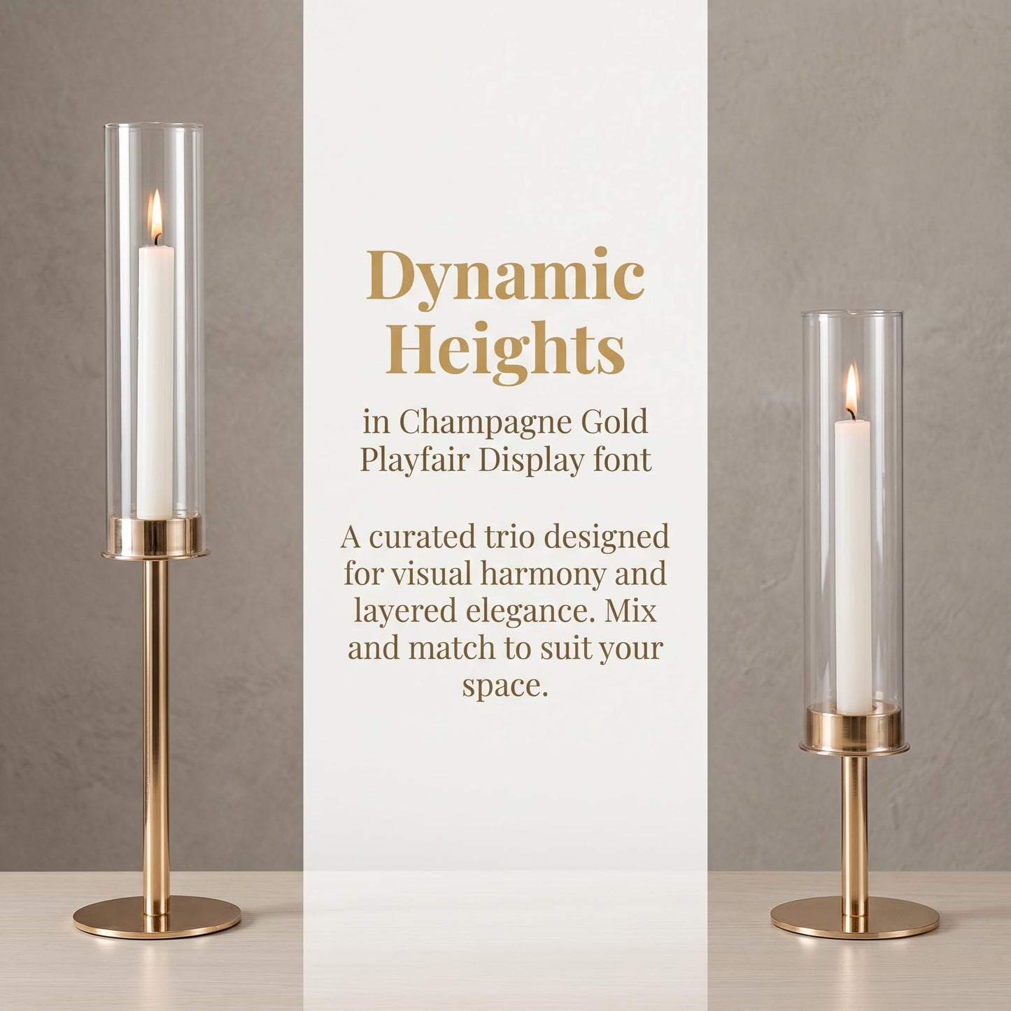 Oakernel Gold Hurricane Candle Holders Set of 12, Tall Metal Windproof Glass Taper Candle Holder for Candelabra Centerpieces for Dining Table, Wedding, Party & Fireplace Mantel Decor