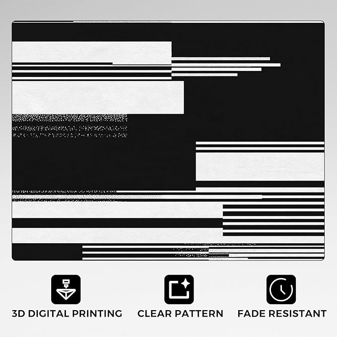Black and White Stripe Rugs for Entryway, 2x3 ft, Modern Stripes Area Rugs for Bedroom Kitchen Entrance, Soft Non Slip Washable Abstract Striped Indoor Door Mat Home Decorations Dt-Ghf-31