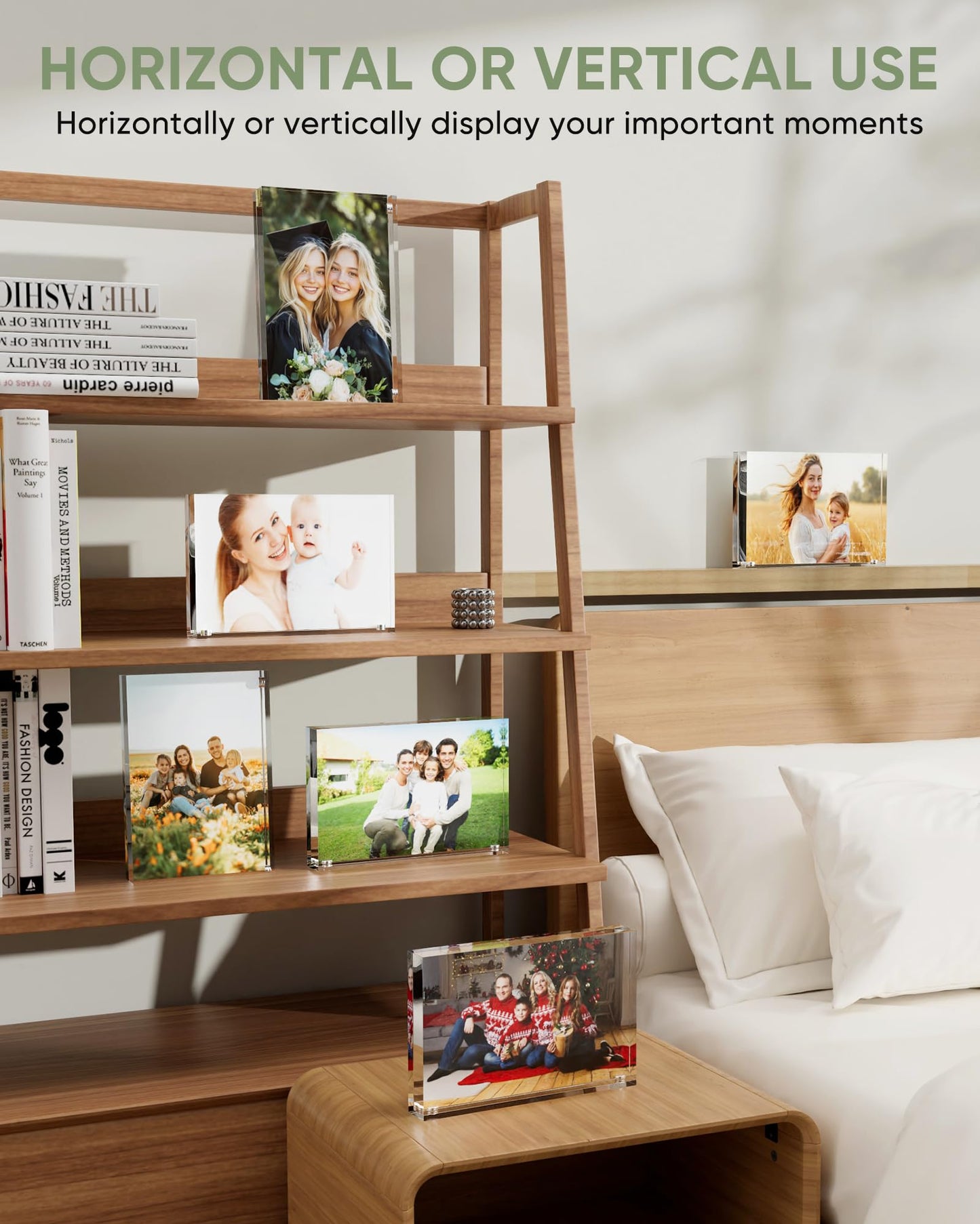 Z-STRALINK 5x7 Acrylic Picture Frames 3 Pack, Clear Magnetic Picture Frames 5x7, Double Sided Photo Frameless Free Standing Tabletop Display for Home & Office Decor