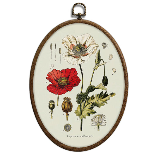 Vintage Boho Floral Oval Wall Art, Vintage Floral Botanical Oval Framed Wall Art, Waterproof Cottage Core Home Decor for Western Farmhouse Bedroom Living Room, Home Retro Decor Products, 07