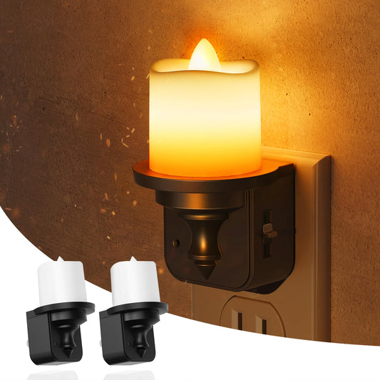 L LOHAS LED Night Light, 4 Pack Night Lights Plug into Wall, Flameless Candle Nightlight with Light Sensor, 0-100LM Dimmable Vintage Decorative Night Light for Hallway Bedroom