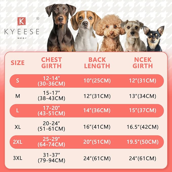 KYEESE Dog Coat Waterproof Dogs Jacket with Fleece Lined Soft Pet Sweater for Cold Weather Windproof Dog Coats for Small Dogs Thick Pets Clothes with Pocket Warm Pet Winter Puffer Coat with Leash Hole