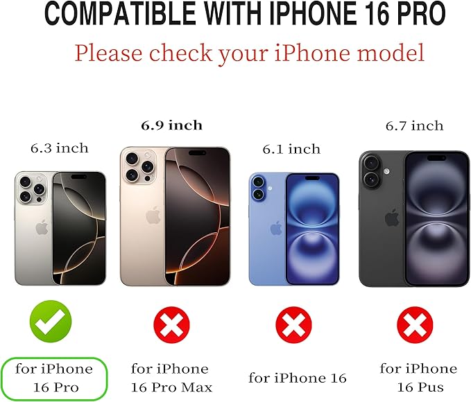 CIVICASE for iPhone 16 Pro Wallet Case,PU Leather Flip Case RFID Blocking Credit Card Holder Folio Magnetic Stand TPU Shockproof Cover Compatible with iPhone 16 Pro, Red Brown
