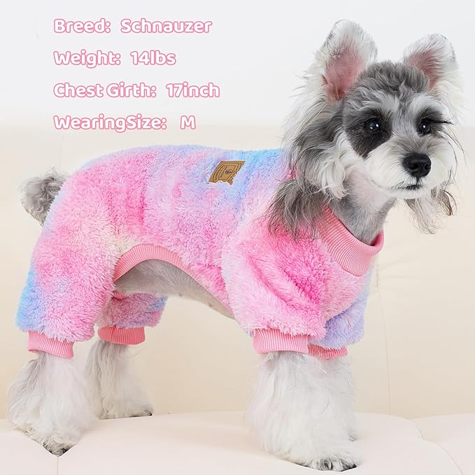 XPUDAC Dog Sweater, Dog Winter Clothes for Small Medium Dogs Girl Boy Fleece Doggy Pajamas for Winter Christmas, Tie-Dye02, X-Small