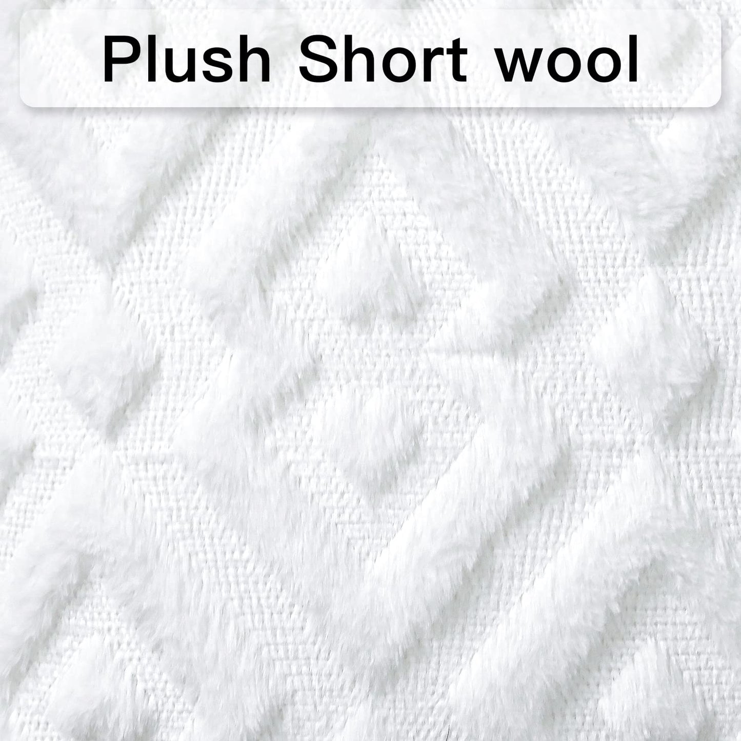 Artscope Pack of 2 Soft Plush Short Wool Velvet Decorative Throw Pillow Covers Luxury Style Cushion Covers European Pillow Shell for Sofa Bedroom Diamond Shape Pure White, 12x12 Inch