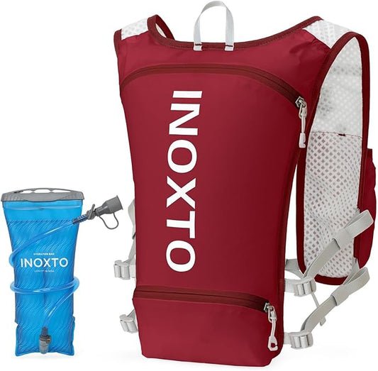 INOXTO Running Hydration Vest Backpack,Lightweight Insulated Pack with 1.5L Water Bladder Bag Daypack for Hiking Trail Running Cycling Race Marathon for Women Men
