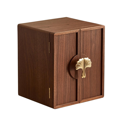 CHOSIN Black Walnut Wooden Jewelry Box 5 Layer Large Wood Jewelry Organizer Brass Handle for Necklaces Rings Earrings Watches Storage Monther, Ideal Gift for Her (7.9x8.7x10.0inches)