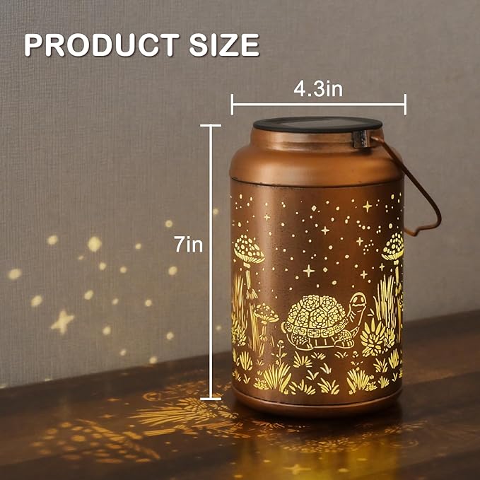 Solar Lanterns Outdoor Waterproof - Turtle Solar Lights Outdoor Garden Decor for Outside, Birthday Gifts for Women, Mom, Mothers Day Gifts, for Patio, Yard, Lawn, Balcony