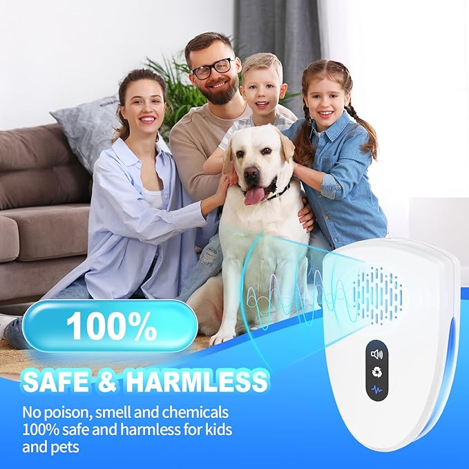 2025 Upgraded Ultrasonic Pest Control, Mouse Repellent Indoor for Spider Bug Roach Ant Mosquito Rat Mice Insect Deterrent, Mouse Rodent Repellent Ultrasonic Plug in, 3 Mode Switching, 6 Pack