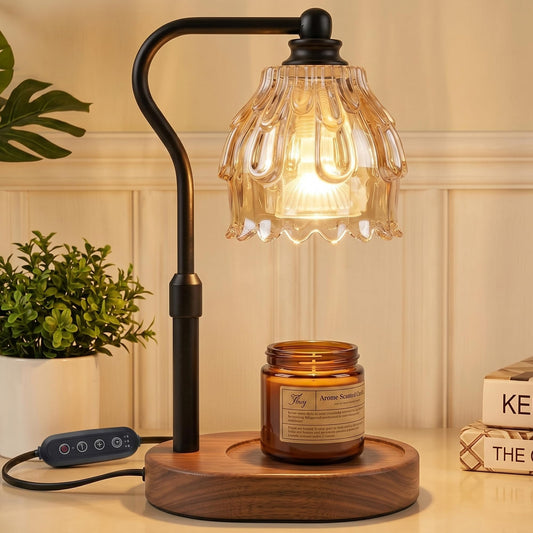 Candle Warmer Lamp with Timer and Wireless Remote Control, Dimmable Candle Warmer for Jar Candles, Height Adjustable Wax Melts Warmer, Mothers Day Birthday Gift for Women, House Warming New Home Decor