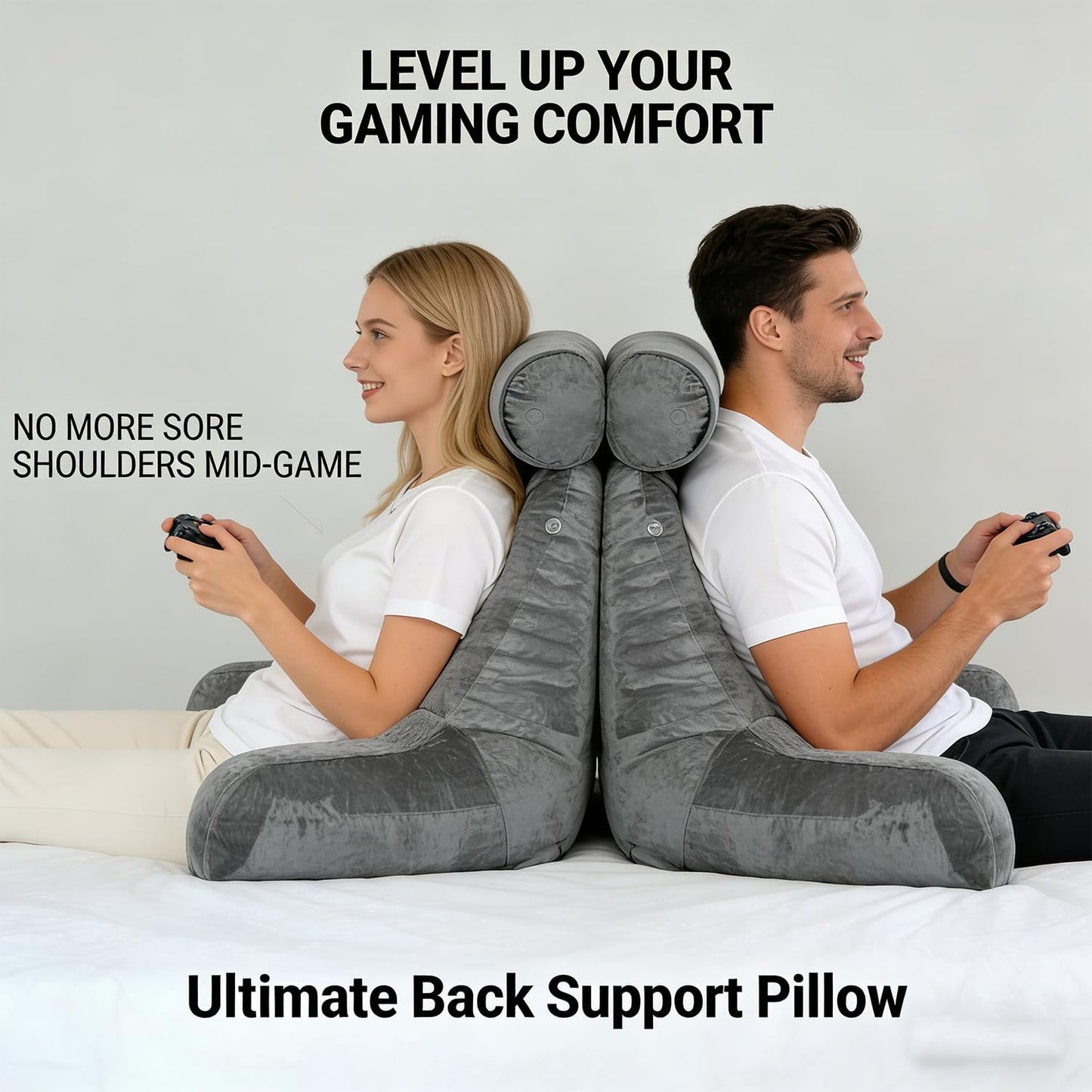 mittaGonG Reading Pillow Neck Support Arm Pockets Adult Bed Back Support