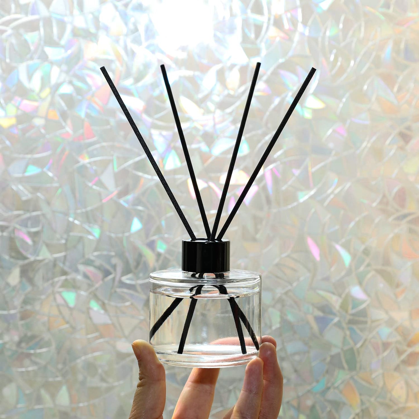 Agidea 4PCS Fragrance Glass Diffuser Bottles, Refillable Diffuser Bottles with 20pcs Reeds Sticks & Black Caps & Funnel, Diffuser Jars for Home Oil Fragrance Decoration Girl Women Gift (100ML)