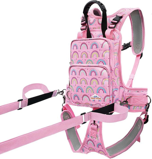 RYNQAVOA Ski Harness for Kids, Snowboard Harness Trainer, Ski Leash for Kid with Removable Seat & Reinforced Lift Handle