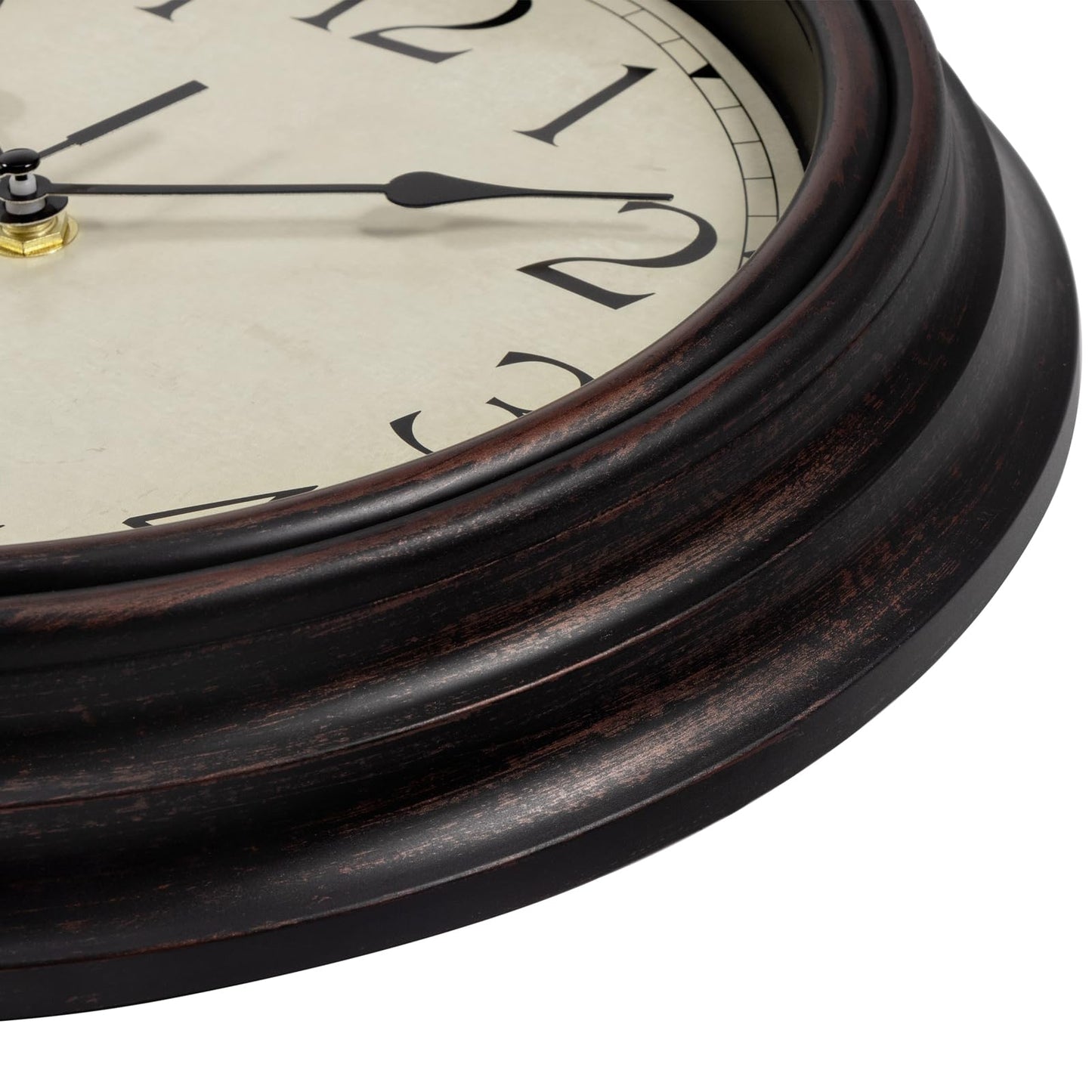 Foxtop Retro Silent Non-Ticking Round Classic Clock Quartz Decorative Battery Operated Wall Clock for Living Room Kitchen Home Office 12 Inch (Bronze)