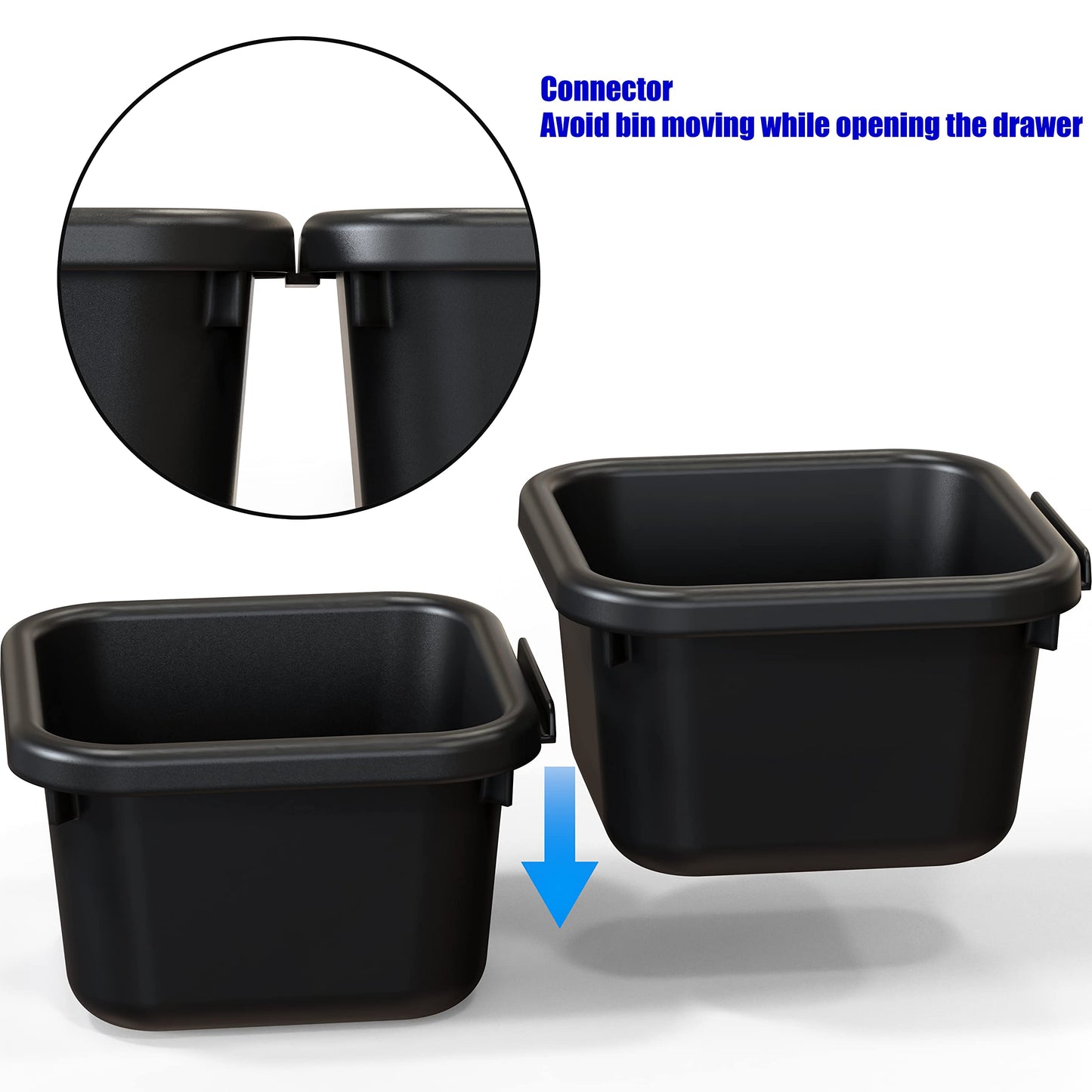Simple Houseware Interlocking Desk Drawer Bins Organizer, 10 Packs, Black