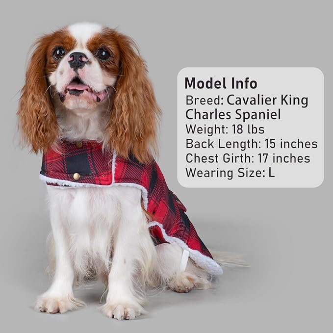 KYEESE Dog Coat Thick Dog Coats for Medium Dogs Soft Dogs Jacket with Pocket Waterproof Pet Clothes for Cold Weather Windproof Pet Coat with Fleece Lined Warm Pet Winter Puffer Coat with Leash Hole