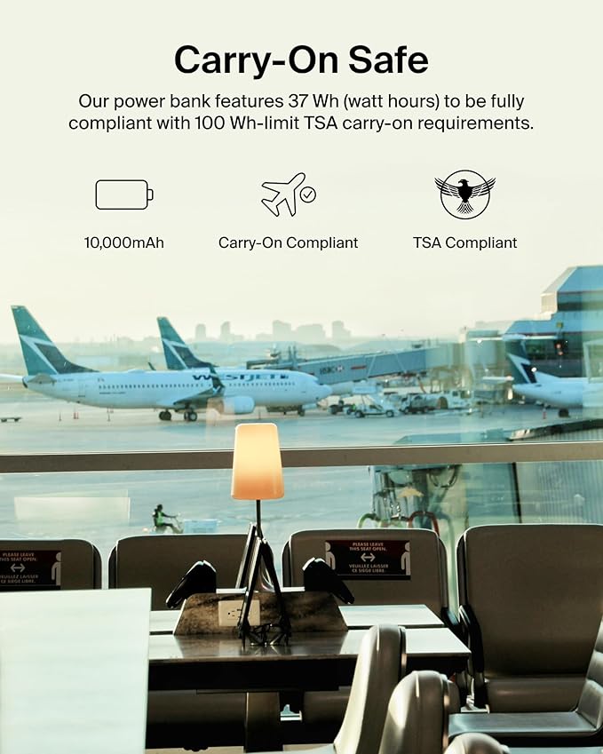 Belkin Portable Charger, USB C Power Bank 10000 mAh w/ 2xUSB-A Ports, 15W w/Type-C to Type-A Cable for iPhone 17, Air, Pro, Samsung Galaxy S25, iPad, Nintendo Switch 2, Google Pixel 10, etc. - Gray