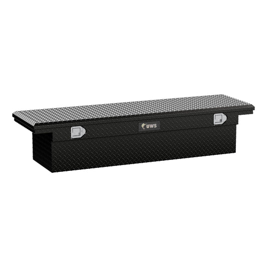 UWS TBS-69-LP-BLK Black Single Lid Low Profile Aluminum Toolbox with Beveled Insulated Lid