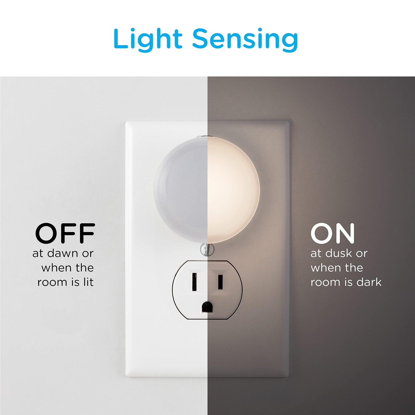 Lights by Night Color Changing Mini LED Night Light, Plug-in, Dusk to Dawn Sensor, Compact, 3 Modes, Ambient Lighting, for Kids or Adults, Bedroom, Bathroom, Nursery, Hallway, 4 Pack, 72961