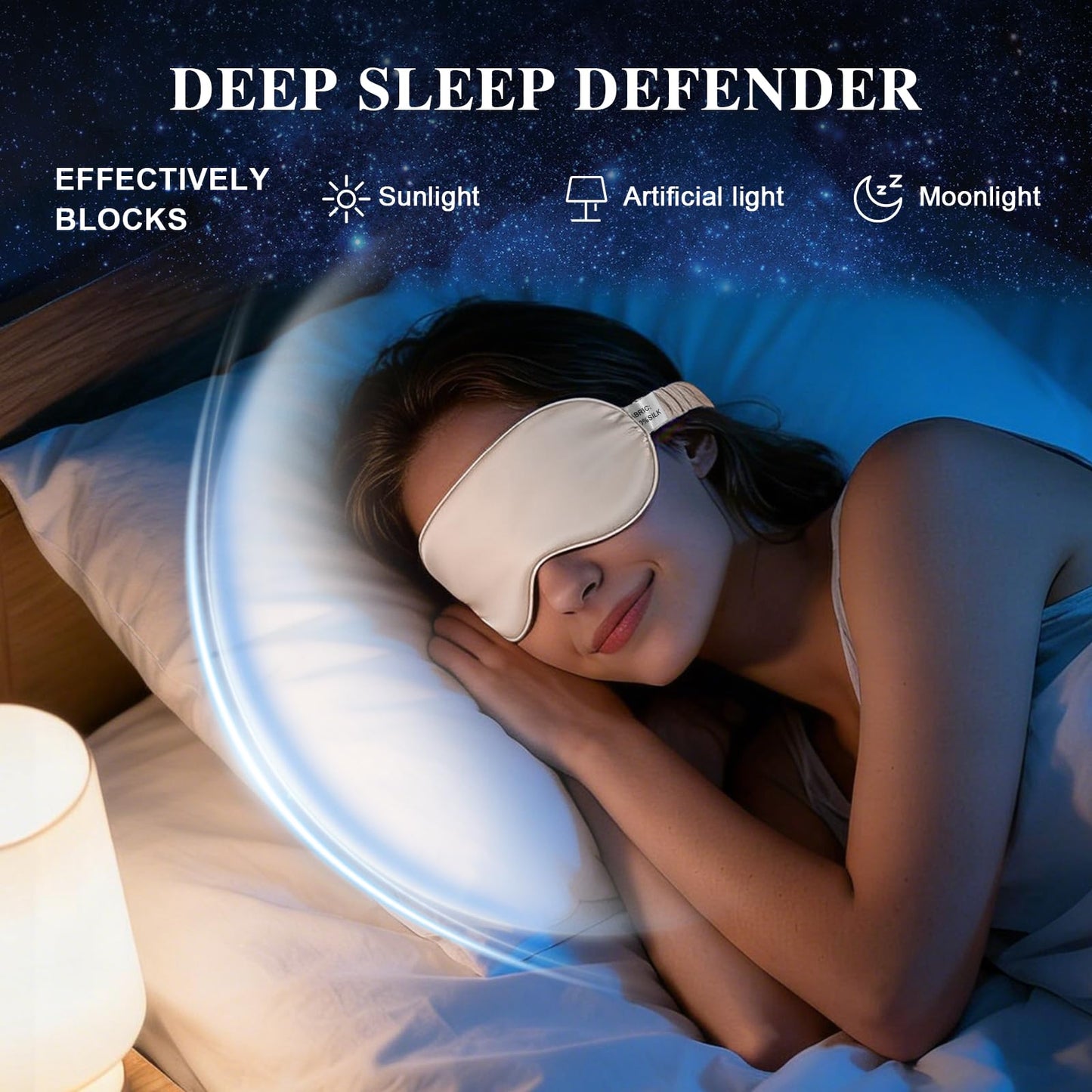 Doitory Silk Sleep Mask,Eye Mask for Sleep Women Men,Mulberry Sleeping Mask with Adjustable Strap,Blindfold Blackout Eye Mask for Travel and Full Night's Sleep,Nap