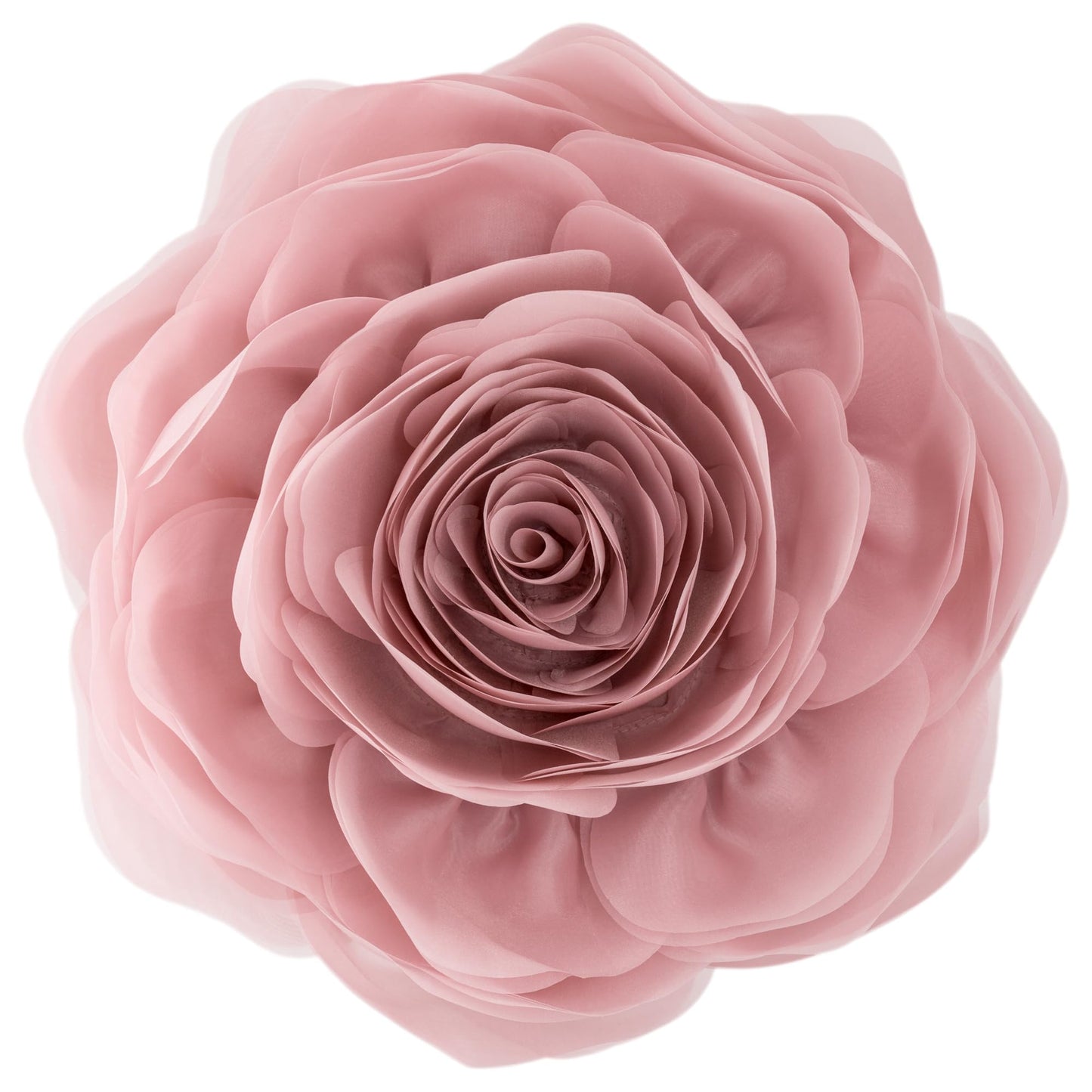 JWH Stereo Flower Throw Pillow Covers Aesthetic Decorative Floral Accent Pillow Cases Round Cushion Handmade Pillowcase for Bedroom Bed Couch Chair Car 12 Inch Dusty Pink