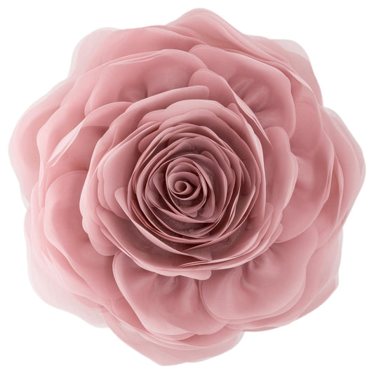 JWH Stereo Flower Throw Pillow Covers Aesthetic Decorative Floral Accent Pillow Cases Round Cushion Handmade Pillowcase for Bedroom Bed Couch Chair Car 12 Inch Dusty Pink