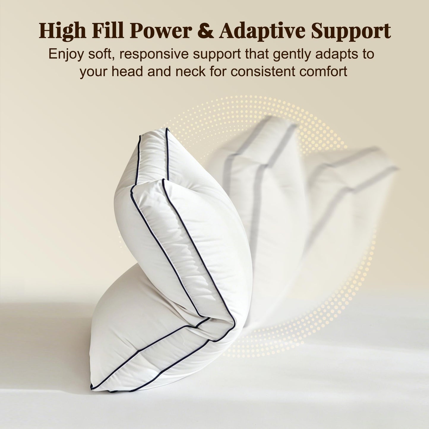 Cosybay Goose Feather and Down Pillow Standard Set of 1- Luxury Hotel Collection Bed Pillow for Sleeping, 600 Thread Count Cover, Gusseted Design, Medium Firm,Soft Support, 20x26 Inch