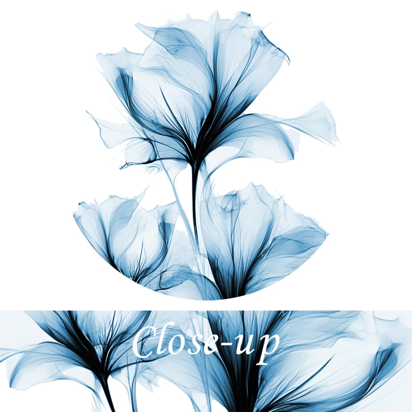 KREATIVE ARTS Blue Flickering Flower Canvas Wall Art - Modern Abstract Paintings, 4 Pcs, 12x16 Each, Graceful Floral Pictures, Gallery Wrapped for Living Room, Bedroom, Office Home Decor