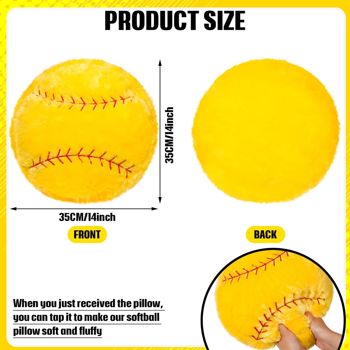 Gerrii 2 Pieces Sports Softball Plush Pillow Sport Theme Fluffy Stuffed Throw Pillow Softball Volleyball Room Decor Gift for Bedroom Decoration Supplies