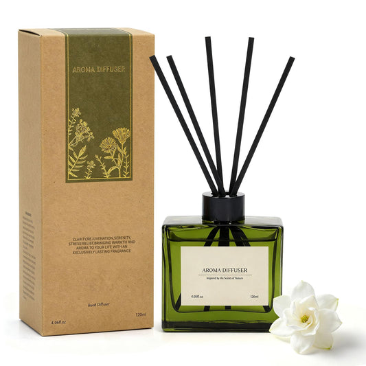 GAGINGOOLD Reed Diffuser, 4 oz Jasmine Lily Scent Diffuser with 7 Sticks, 90 Days Long Lasting Reed diffusers for Home, Elegant Fragrance for Bathroom Bedroom Office Decor, Air Fresh