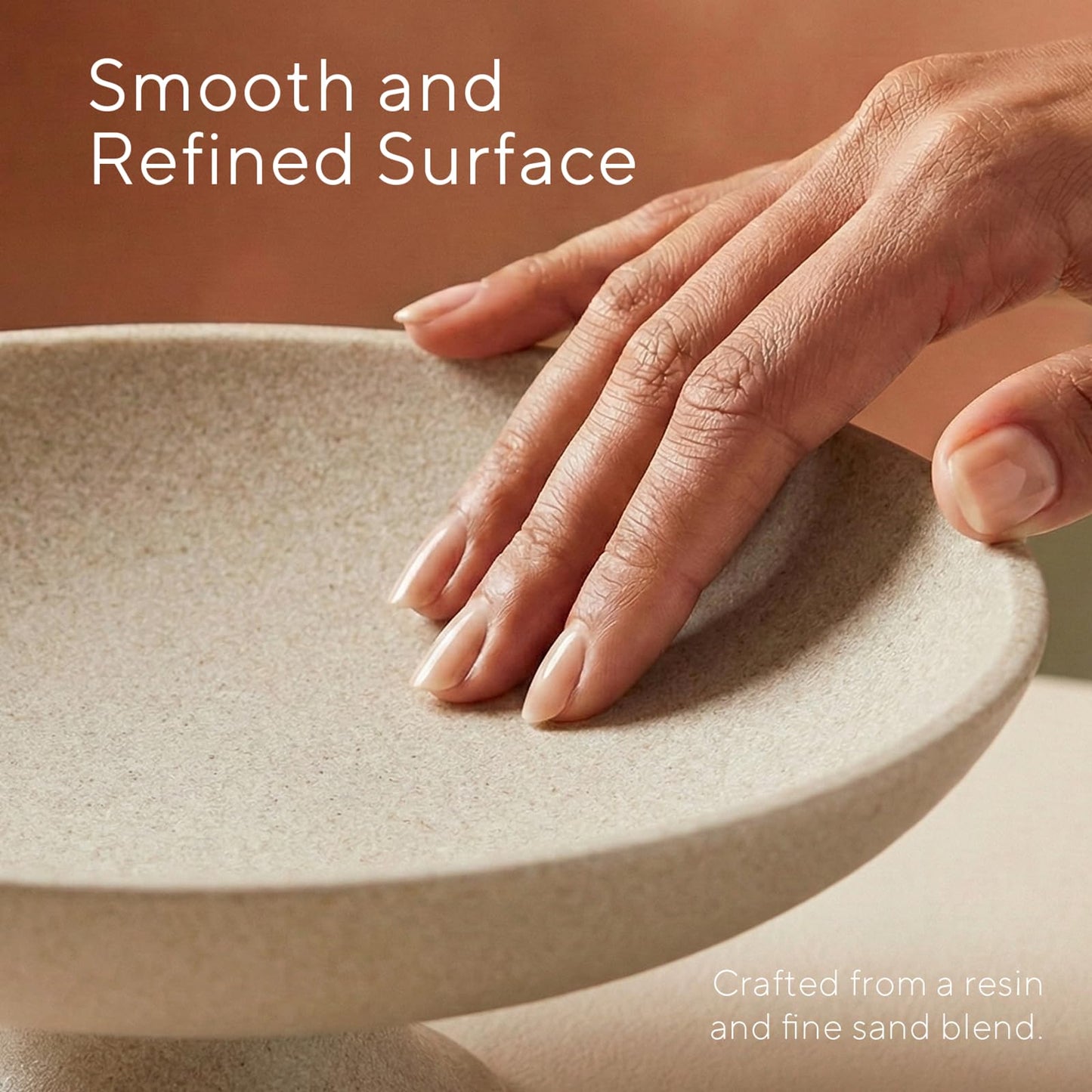 HFWDGTAO Large Decorative Bowl, Modern Pedestal Bowl for Home Decor, Decorative Fruit Bowl for Kitchen Counter, Stylish Key Bowls for Entry Table, 11.45” Diameter & 3.8” Height