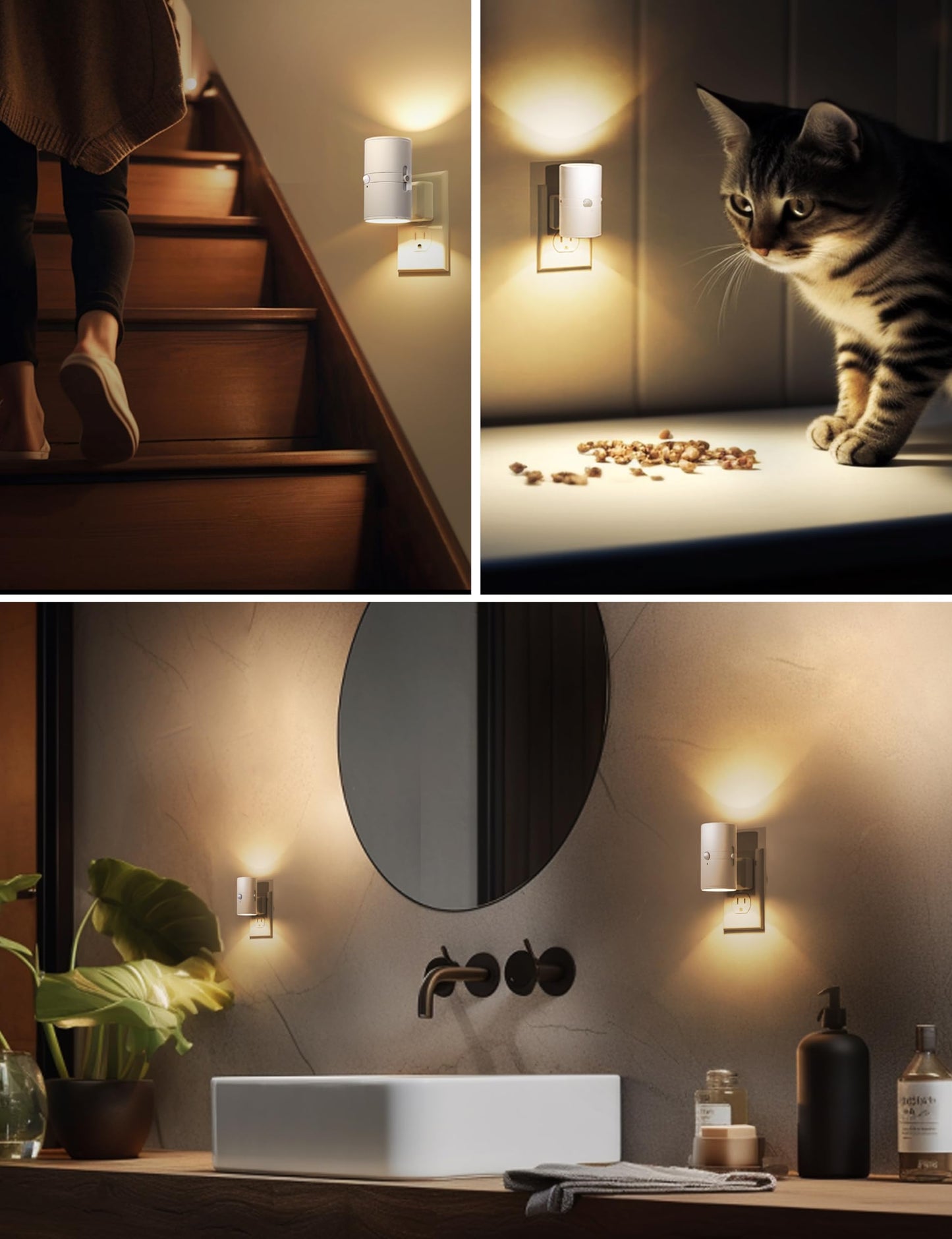 L LOHAS LED Motion Sensor Night Light, Motion Sensor Light Indoor, Dimmable Nightlight Plug in, Motion Activated Night Light for Bathroom Hallway Bedroom Nursery Kids Elderly [Soft White, 2 Pack]