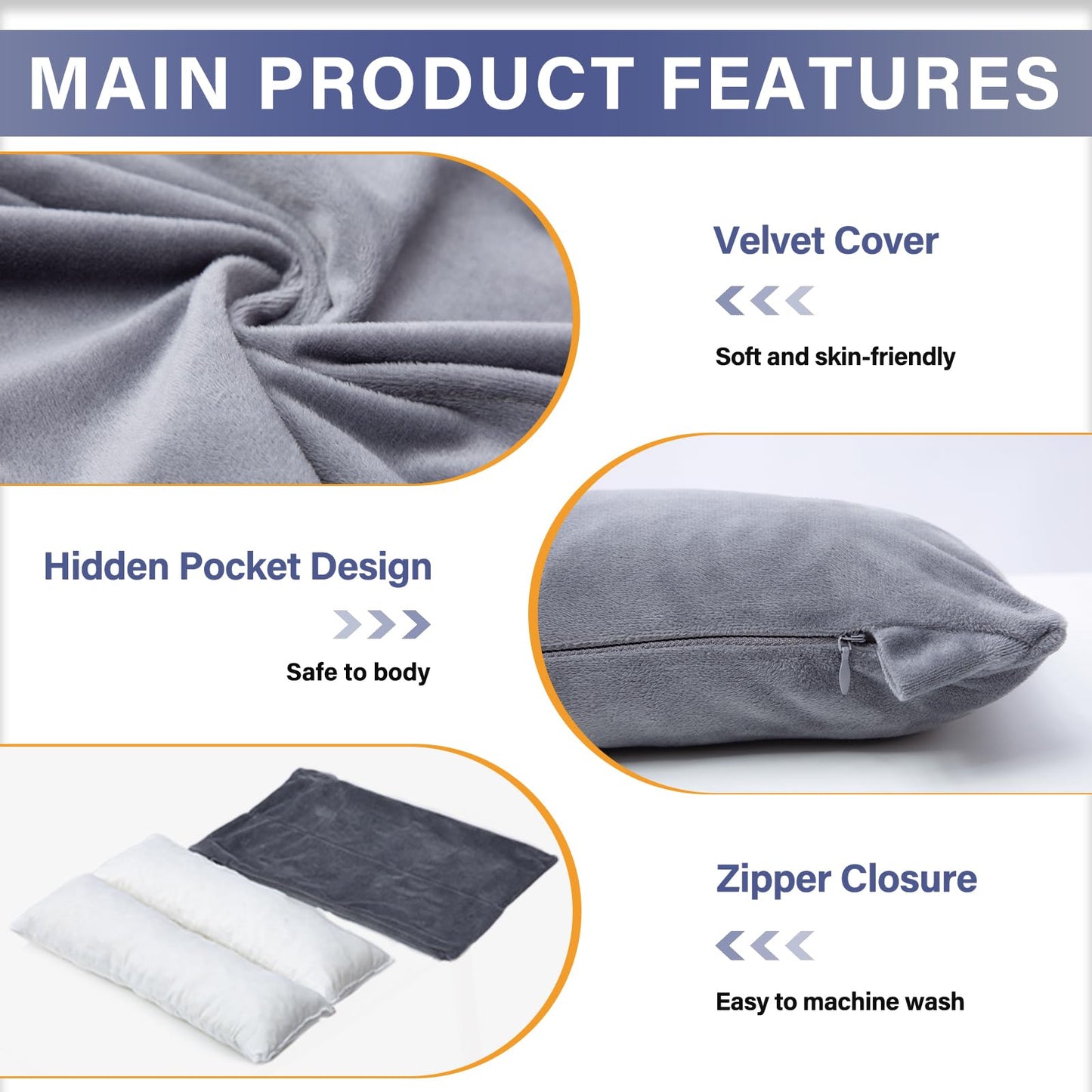 1 MIDDLE ONE Arm Pillow, Memory Foam Arm Rest Pillow for Adults and Side Sleepers, Elbow Support Elevation Pillow for Post Surgery and Numbness with Removable Cover (Grey)