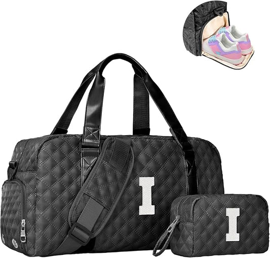 Elilier Teen Girl Gifts Trendy Stuff, Personalized Gifts, Initial Travel Duffel Bag or Teens, Monogram Overnight Bag, Trendy Stuff Gifts for Girls Friend Birthday Teacher Gift