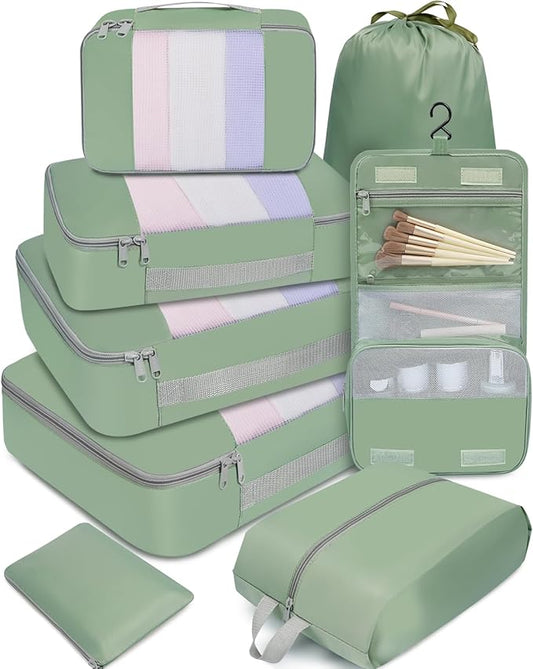 BAGAIL 6 Set/8 Set/10 Set Packing Cubes Various Sizes Packing Organizer for Travel Accessories Luggage Carry On Suitcase